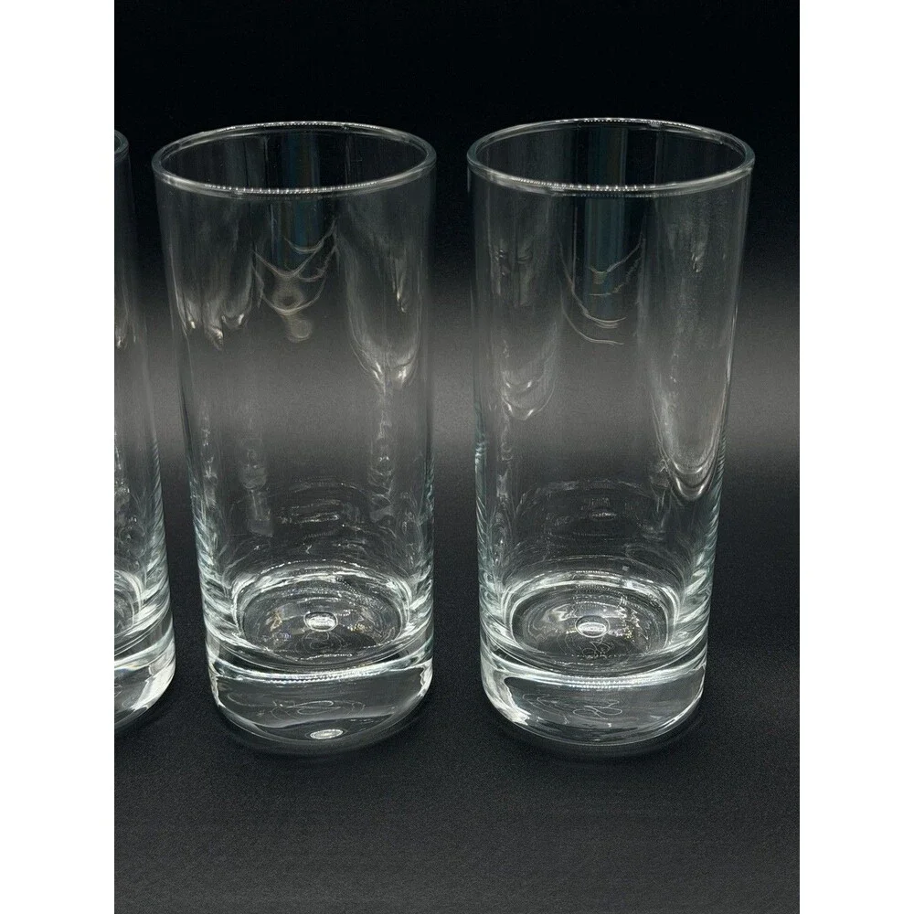 VTG Pasabahce Heavy Base 20oz Highball Glasses Set of 4 Clear Bubble Tumblers
